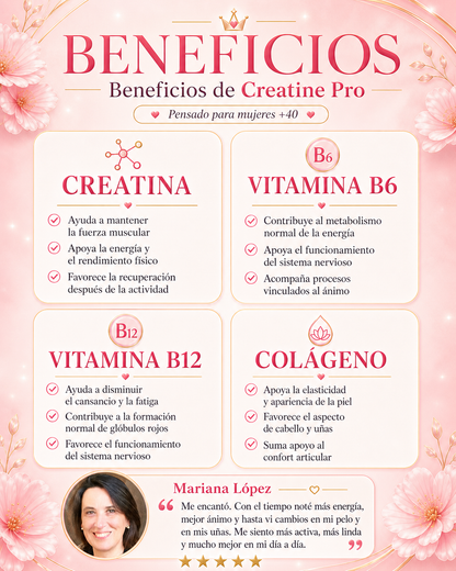 Creatina + Vitaminas B6, B12 + Colágeno